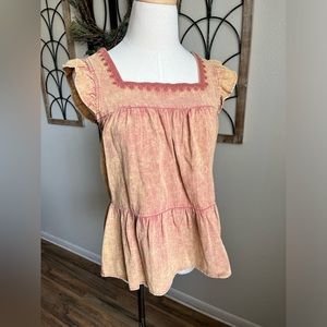 Rust Colored Hem & Thread Blouse - New with Tags